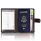 Passport & Card Holder With Buckle Clip Pu Protection - Brown
