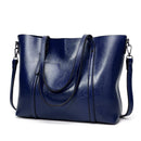 Stylish All-Match Leather Handbag - Wax Finish - Green