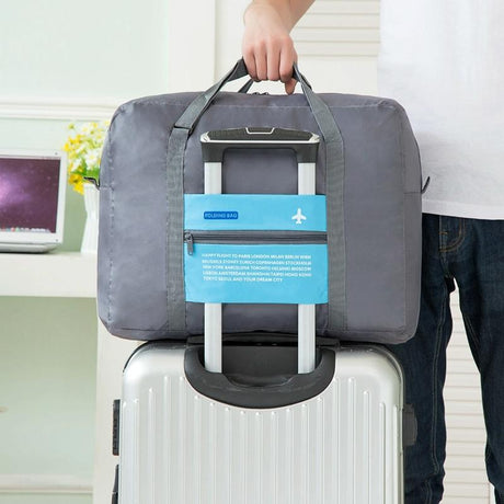 Foldable Nylon Travel Bag For Women And Men - Large Capacity - Sky Blue