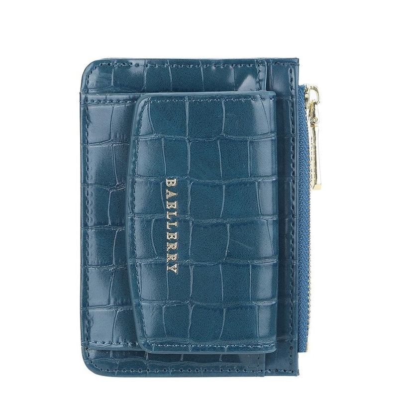 Multifunctional Crocodile Card Holder With Zipper Small Coin Purse - Green
