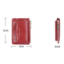 Multifunctional Crocodile Card Holder With Zipper Small Coin Purse - Green