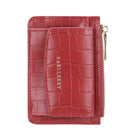 Multifunctional Crocodile Card Holder With Zipper Small Coin Purse - Green