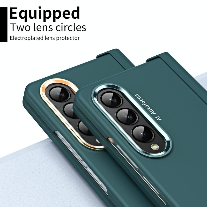 For Samsung Galaxy Z Fold4 5G Samsung Fold 4 Hinge Flip Case - Two Tone Contact Lens - Yellow