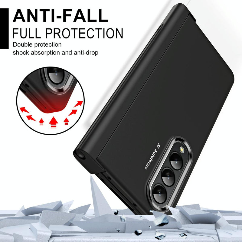 For Samsung Galaxy Z Fold4 5G Samsung Fold 4 Hinge Flip Case - Two Tone Contact Lens - Yellow