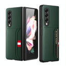 For Samsung Galaxy Z Fold4 5G Litchi Texture Microfiber Case - Brown