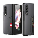For Samsung Galaxy Z Fold4 5G Litchi Texture Microfiber Case - Brown