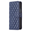 For Samsung Galaxy Z Fold4 5G Diamond Lattice Flip Wallet Case - Pink