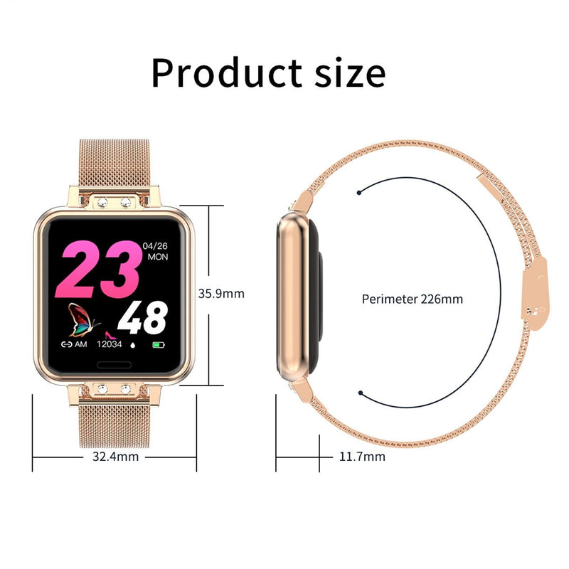 1.22 Inch Waterproof Smart Watch With Sleep & Heart Rate Monitor - Blue