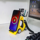 15W 3 In 1 Forklift Wireless Charger With Led Light - White