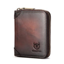 Rfid Anti Theft Cowhide Card Holder Wallet Coffee