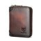 Rfid Anti Theft Cowhide Card Holder Wallet Coffee