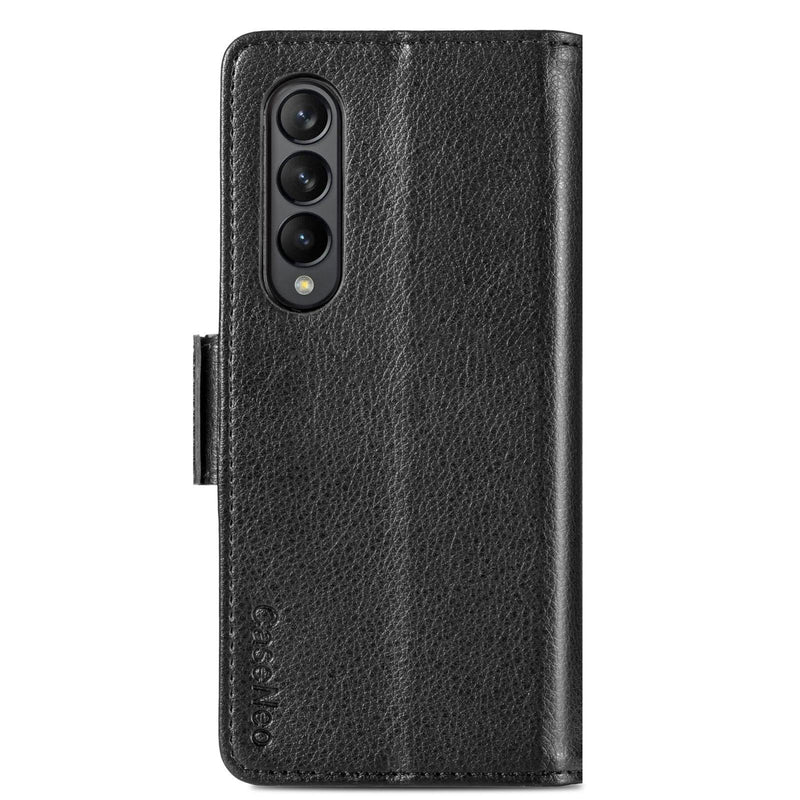 For Samsung Galaxy Z Fold4 5G Litchi Pattern Case With Pen And Card Slots - 4 - Rose Gold