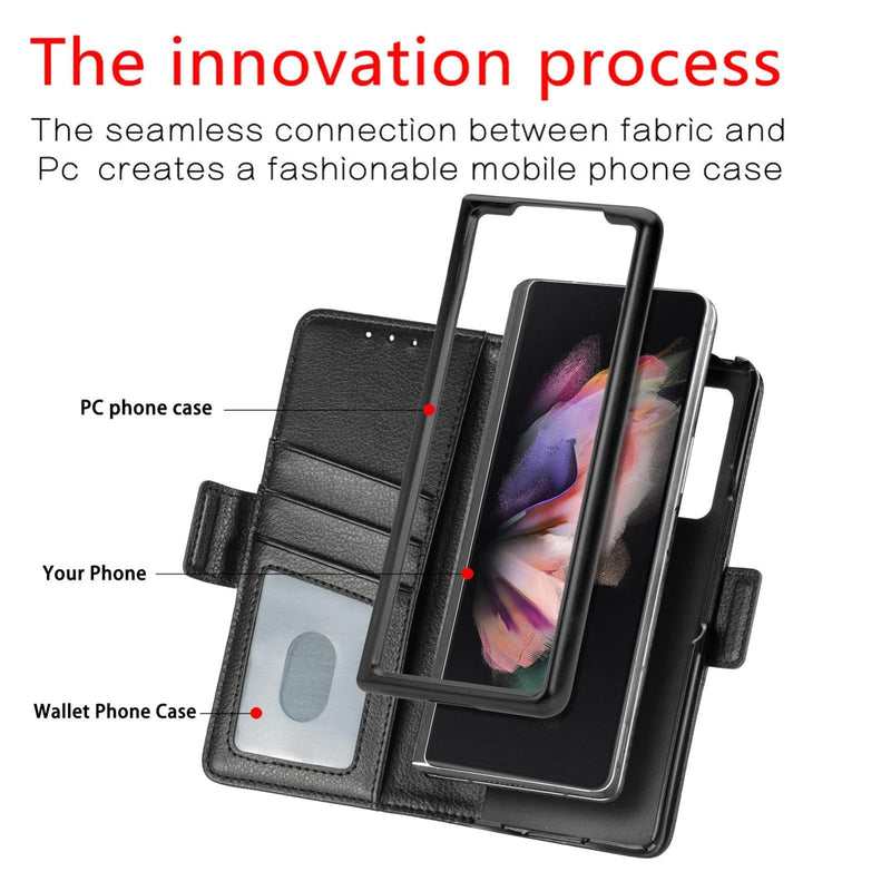 For Samsung Galaxy Z Fold4 5G Litchi Pattern Case With Pen And Card Slots - 4 - Rose Gold