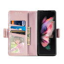 For Samsung Galaxy Z Fold4 5G Litchi Pattern Case With Pen And Card Slots - 4 - Rose Gold