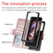 For Samsung Galaxy Z Fold4 5G Litchi Pattern Case With Pen And Card Slots - 4 - Rose Gold