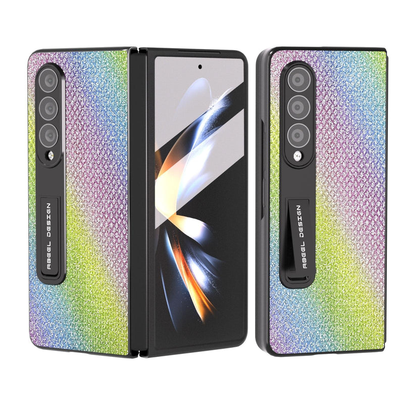 For Samsung Galaxy Z Fold4 5G Diamond Edge Case With Holder - Silver