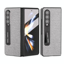 For Samsung Galaxy Z Fold4 5G Diamond Edge Case With Holder - Silver