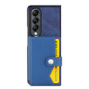 Litchi Pattern Single Button Card Holder Phone Case - Brown