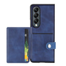Litchi Pattern Single Button Card Holder Phone Case - Brown