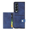 Litchi Pattern Single Button Card Holder Phone Case - Brown