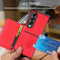Litchi Pattern Single Button Card Holder Phone Case - Brown