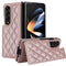 Foldable Full Coverage Double Buckle Pu Phone Case for Samsung Galaxy z Fold 4 - Rose Gold