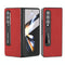 Cross Texture Leather Phone Case with Holder for Samsung Galaxy z Fold 4 5g - Red