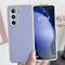 For Samsung Galaxy Z Fold4 5G Shiny Leather Phone Case With Metallic Finish - Purple