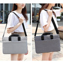 14.1-15.4 Inch Portable Laptop Bag with Single-shoulder Strap - Gray With Shoulder Strap