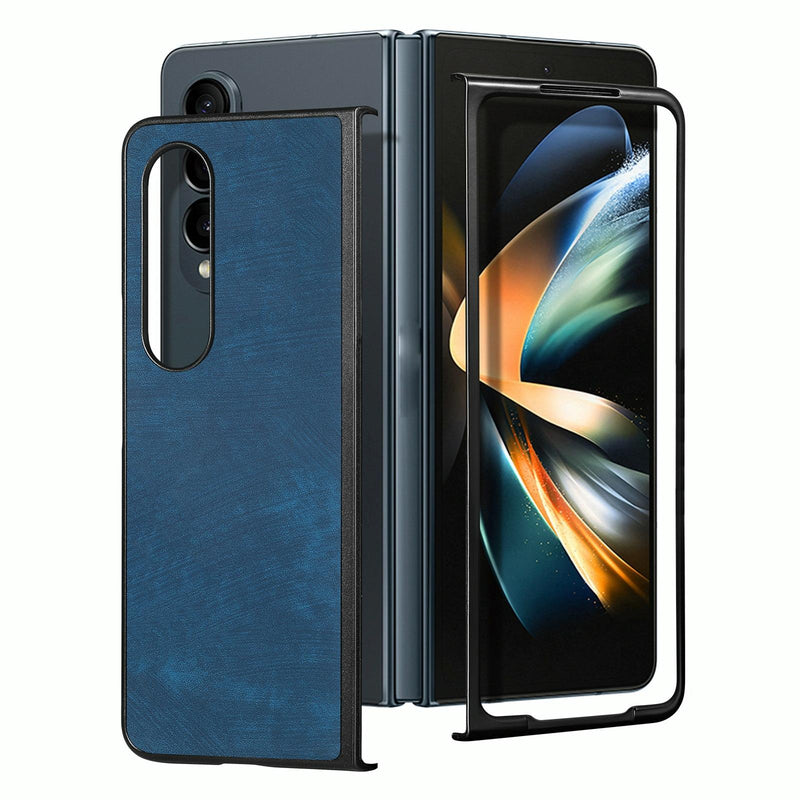 For Samsung Galaxy Z Fold4 5G Pu Back Cover - Solid Colour - Green