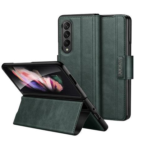 For Samsung Galaxy z Fold4 5G Magnetic Snap Leather Flip Case - All-inclusive - Green