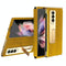 For Samsung Galaxy Z Fold4 5G Flip Case With Tempered Film - Textured Hinge - Gold