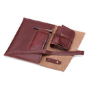 15 Laptop / Tablet Bag - Genuine Leather - Universal - Cable Winder - Business Power Adapter - Coffee