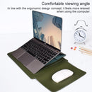 15.4 Inch Laptop Sleeve Leather Case with Small Storage Bag - Green
