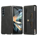 Shockproof Foldable Leather Case with Stylus for Samsung Galaxy z Fold 4 / 5g - Grey
