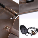 15.4 Laptop / Tablet Bag - Genuine Leather - Universal - Cable Winder - Business Power Adapter - Macbook / Samsung / Sony / Dell / Alienware / Chuwi / Asus / Hp - Coffee