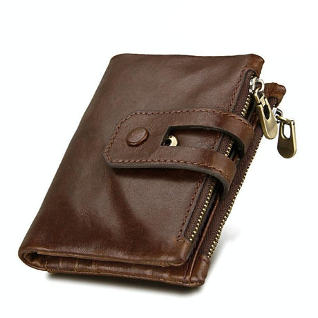 Men Rfid Blocking Cowhide Leather Wallet - Crazy Horse Texture