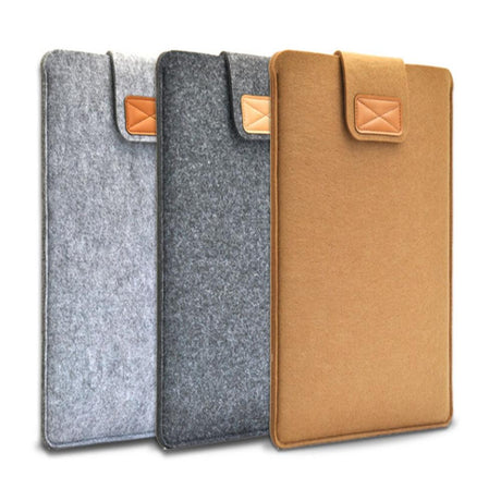 15 Inch Vertical Felt Laptop / Tablet Sleeve Bag - Dark Gray
