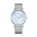 Stylish Men Quartz Watch with Stainless Steel Band - Round Dial Silver Alloy Case - Wa0736C