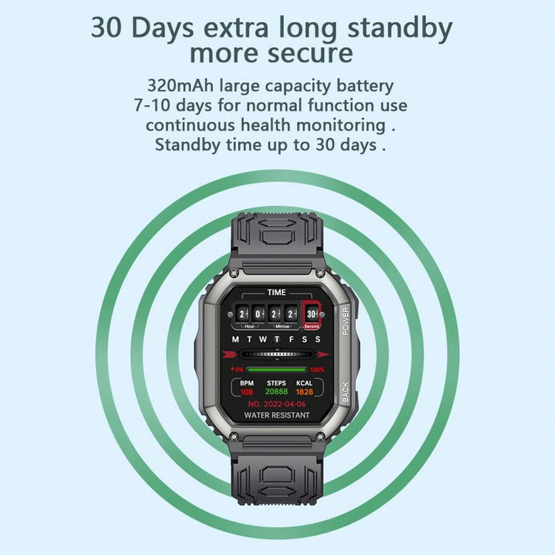 Waterproof Pedometer Sport Smart Watch Support Heart Rate / Blood Pressure Monitoring / Bt Calling - Coffee