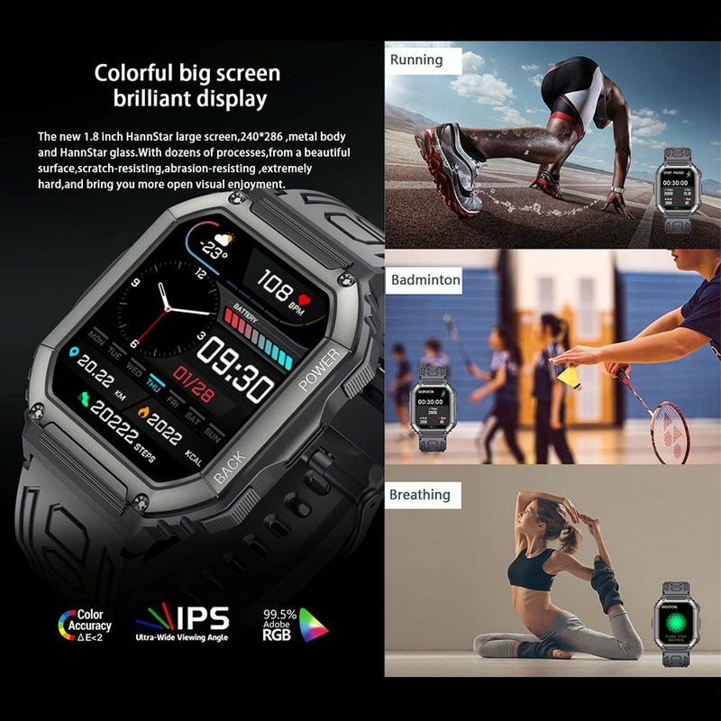 Waterproof Pedometer Sport Smart Watch Support Heart Rate / Blood Pressure Monitoring / Bt Calling - Coffee