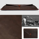 13.3 Genuine Leather Business Laptop Bag For Macbook Samsung Sony Dell Alienware Chuwi Asus Hp - Universal - Coffee
