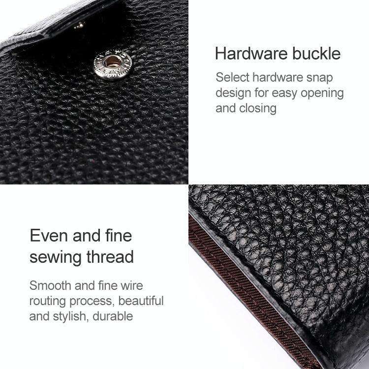 Women Vertical Cowhide Leather Rfid Wallet - Coffee
