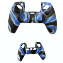 2-pack Non-slip Silicone Handle Covers for Ps5 Controllers - Black White Blue
