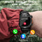 1.46 Inch Ip68 Waterproof Sos Flashlight Bluetooth Smart Watch - Yellow Green