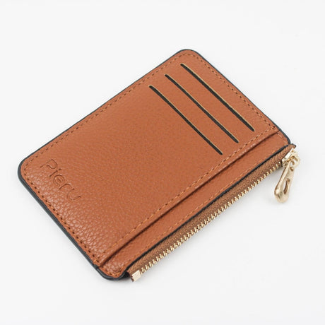 Multi Slot Zipper Card Holder Large Capacity Ultra Thin Coin Purse - Sky Blue