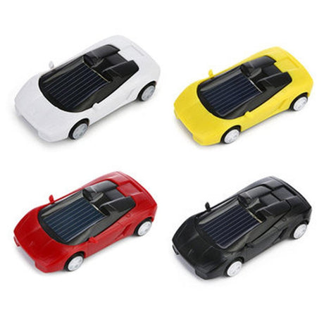 3-piece Solar Mini Car Racer Toy for Kids - Powered by the Sun - Yellow