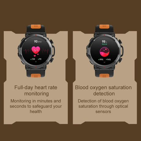 Waterproof Smart Watch With Heart Rate & Sleep Monitoring - Gold