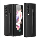 For Samsung Galaxy Z Fold4 5G Litchi Texture Hinge Case - Red