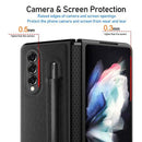 For Samsung Galaxy Z Fold4 5G Litchi Texture Hinge Case - Red